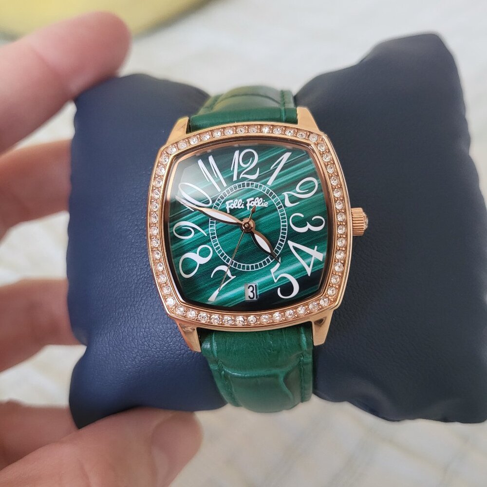 NEW Green , rose gold, crystals, Watch Folli Follie
